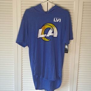 NFL Super Bowl LVI Los Angeles Rams Two Sided #10 Cooper Kupp Size L hooded tee